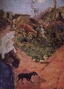 Paul Gauguin Brittany woman with calf Germany oil painting artist